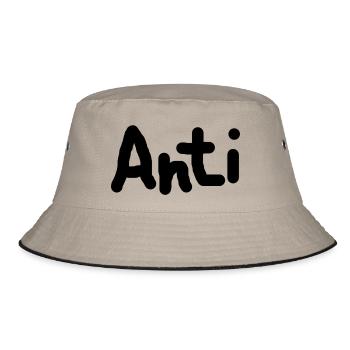 anti - Bucket Hat - Khaki/Schwarz - Vorne