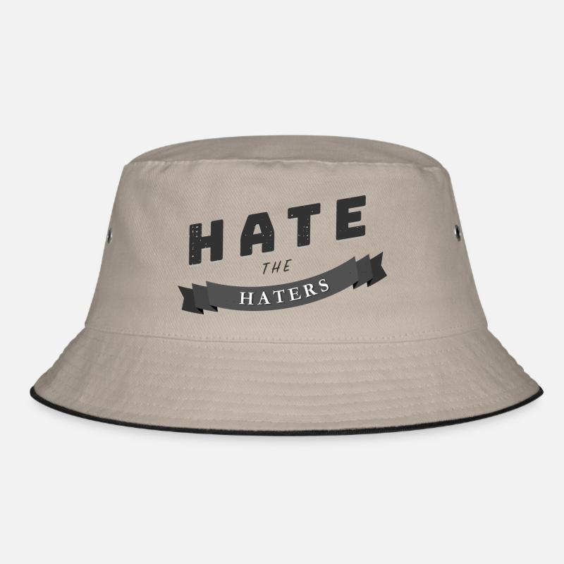 hate the haters Spruch Geschenk - Bucket Hat - Khaki/Schwarz