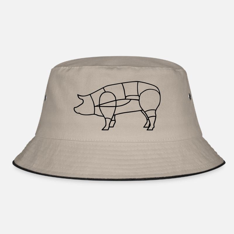 charcutier découpe de cochon charcuterie BBQ grill - Bob - kaki/noir
