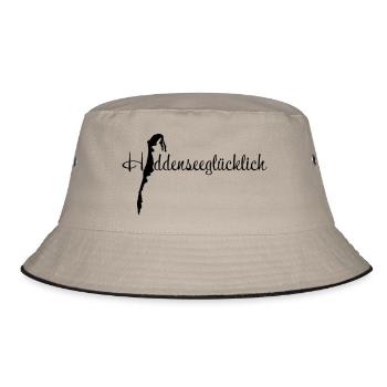 Hiddenseeglücklich klein - Bucket Hat - Khaki/Schwarz - Vorne