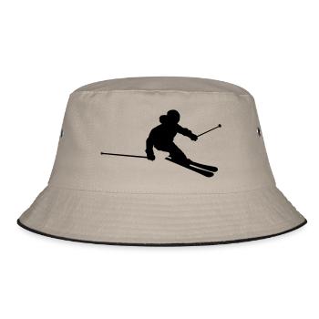 Skifahrer - Bucket Hat - Khaki/Schwarz - Vorne
