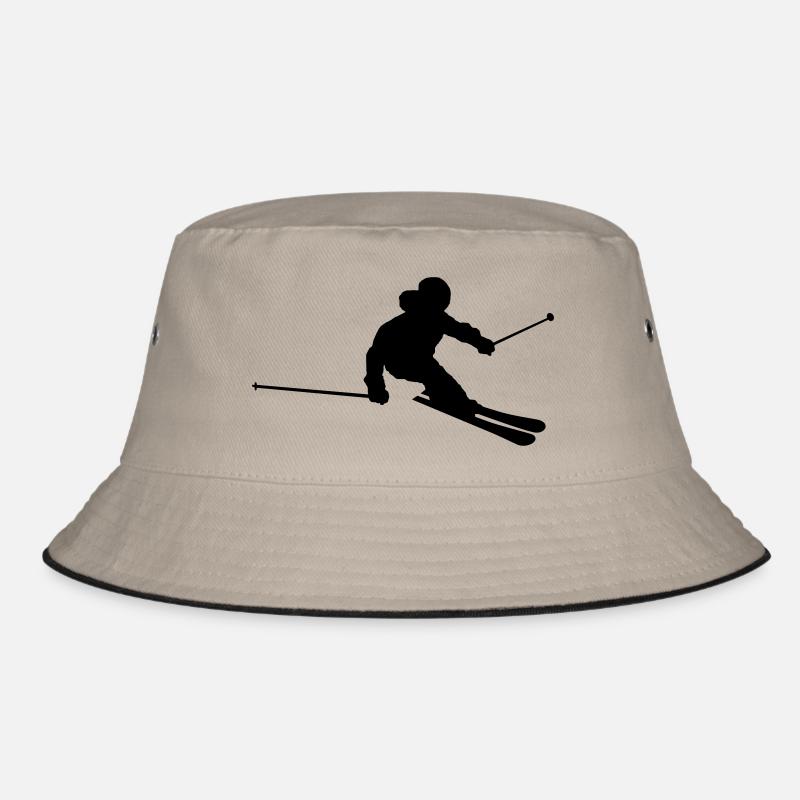 Skifahrer - Bucket Hat - Khaki/Schwarz