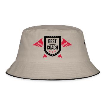 Coach / Coaching / Sport / Training / Trainer - Bucket Hat - khaki/black - Front