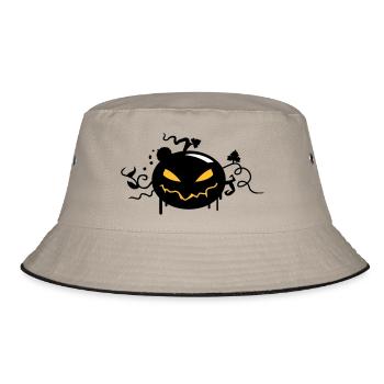 citrouille d'halloween noir avec des yeux brillants - Bob - kaki/noir - Devant
