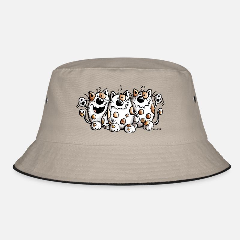 Drei dicke Katzen - Katze - Cat - Comic Bucket Hat