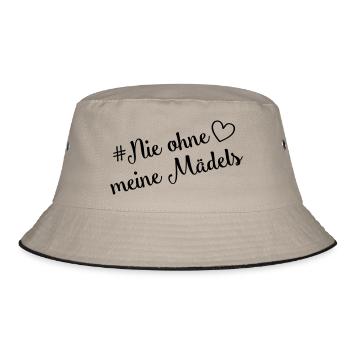 nie ohne meine mädels herz - Bucket Hat - Khaki/Schwarz - Vorne