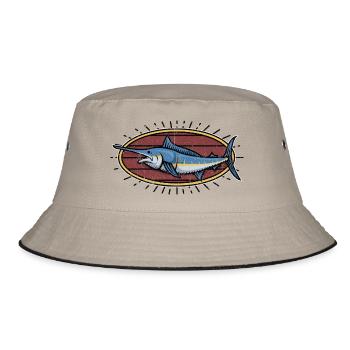 Fish illustration - Bucket Hat - khaki/black - Front
