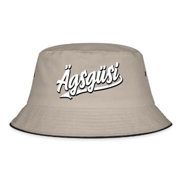 Ägsgüsi Schweizerdeutsch Dialekt Mundart Schweiz - Bucket Hat - Khaki/Schwarz - Vorne