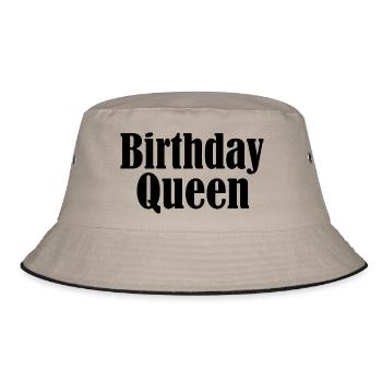 Birthday queen - Bucket Hat - Khaki/Schwarz - Vorne