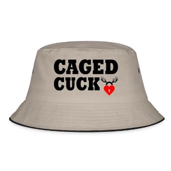Cuckold caged cuck - Bucket Hat - khaki/black - Front