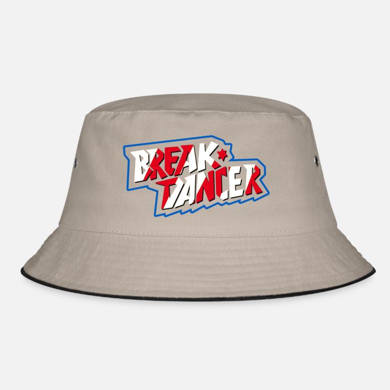 Vibrante Breakdancer Illustration - Bucket Hat - Khaki/Schwarz