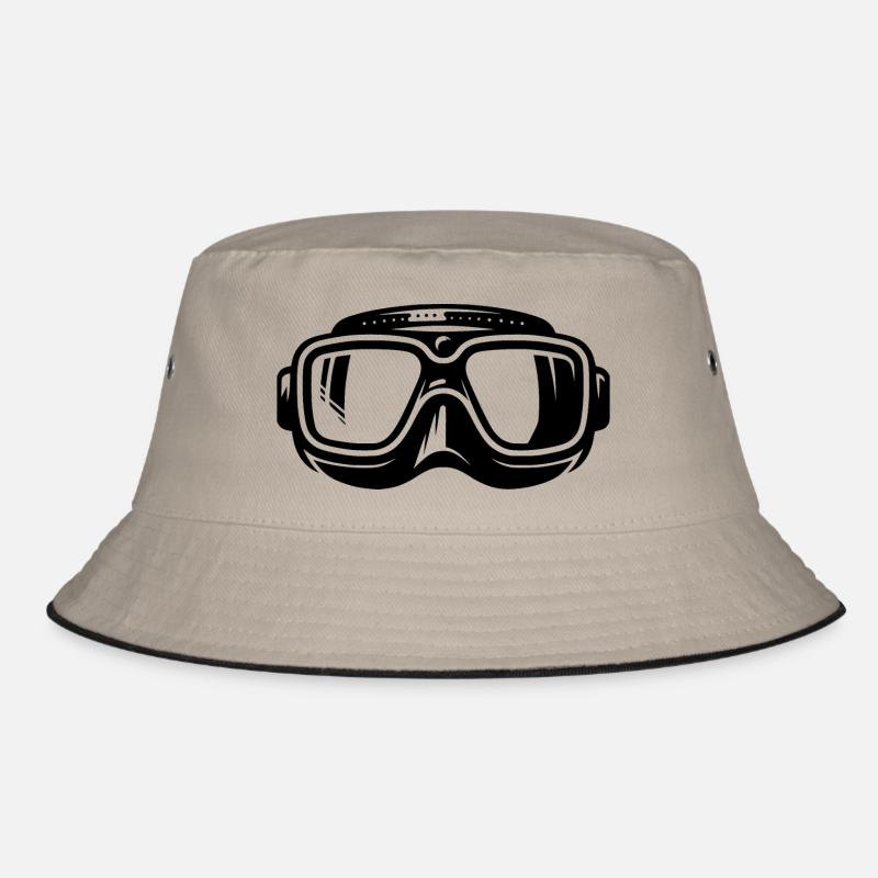 Diving Mask Silhouette Logo Style Bucket Hat