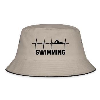 swimming - Bucket Hat - Khaki/Schwarz - Vorne