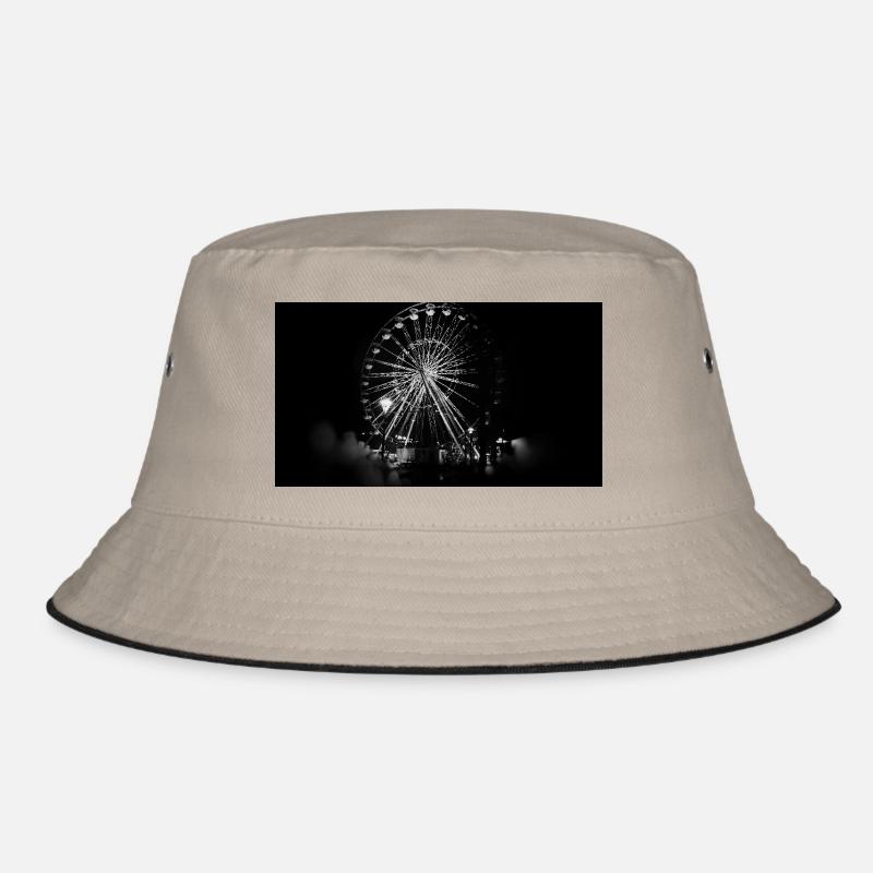 Ferris wheel b&w Bucket Hat