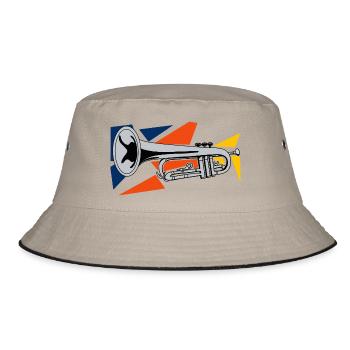 Silver Trumpet Pop Art - Bucket Hat - khaki/black - Front