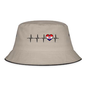 Croatie Heartbeat Drapeau Croate - Bob - kaki/noir - Devant
