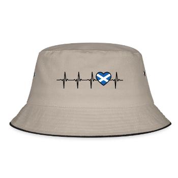 Scotland Heartbeat Flag Scots - Bucket Hat - khaki/black - Front