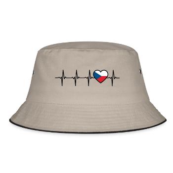 czech heartbeat flag czech - Bucket Hat - khaki/black - Front