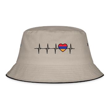 Armenia Heartbeat Flag Armenians - Bucket Hat - khaki/black - Front