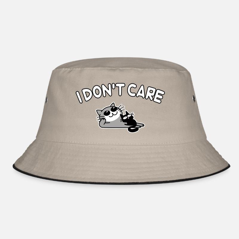 Katzen Spruch es ist mir egal - Bucket Hat - Khaki/Schwarz
