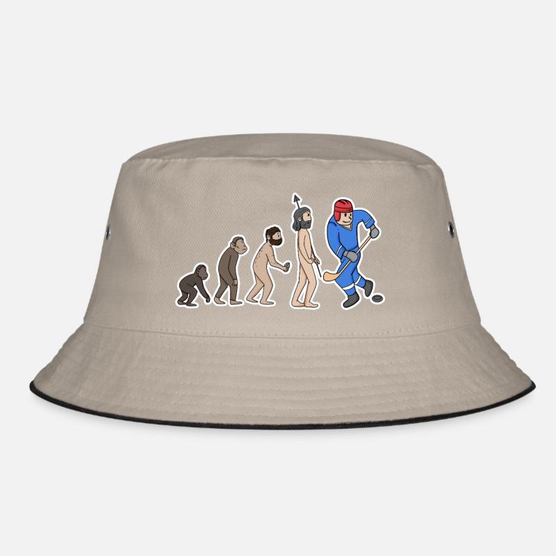 Evolution Eishockeyspieler  - Bucket Hat - Khaki/Schwarz