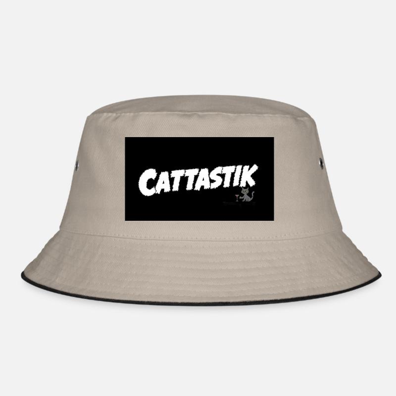 Humorous cat joke with bold writing - Bucket Hat - khaki/black