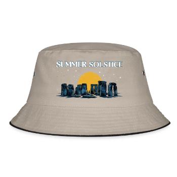 Litha Pagan Summer Solstice Midsummer Midsommar - Bucket Hat - khaki/black - Front