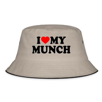 I love my munch - Bucket Hat - Khaki/Schwarz - Vorne