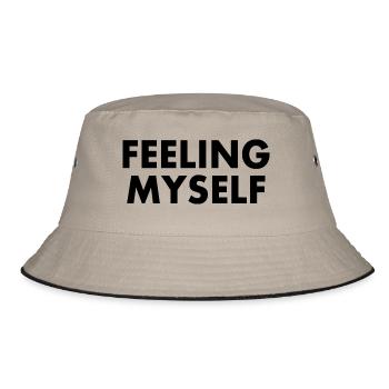 feeling myself - Bucket Hat - khaki/black - Front