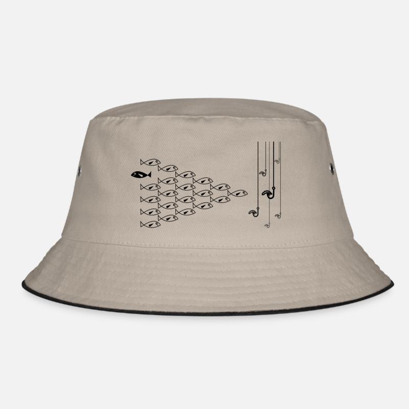 Gegen den Strom - Bucket Hat - Khaki/Schwarz