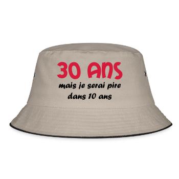 30 ans - Bucket Hat - khaki/black - Front