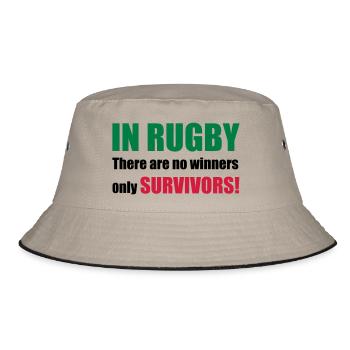 rugby - Bucket Hat - Khaki/Schwarz - Vorne