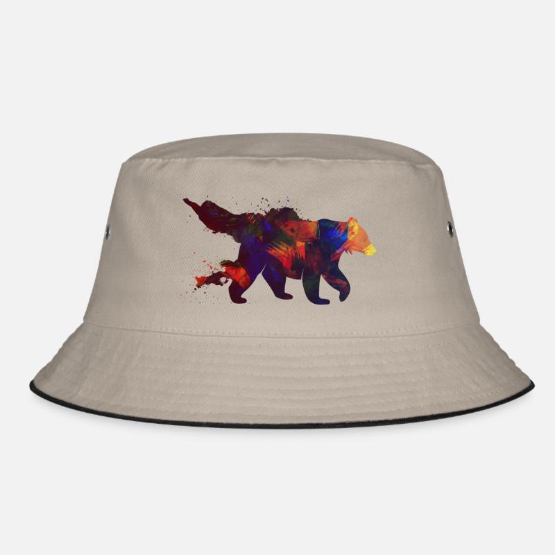 Bär - Bucket Hat - Khaki/Schwarz