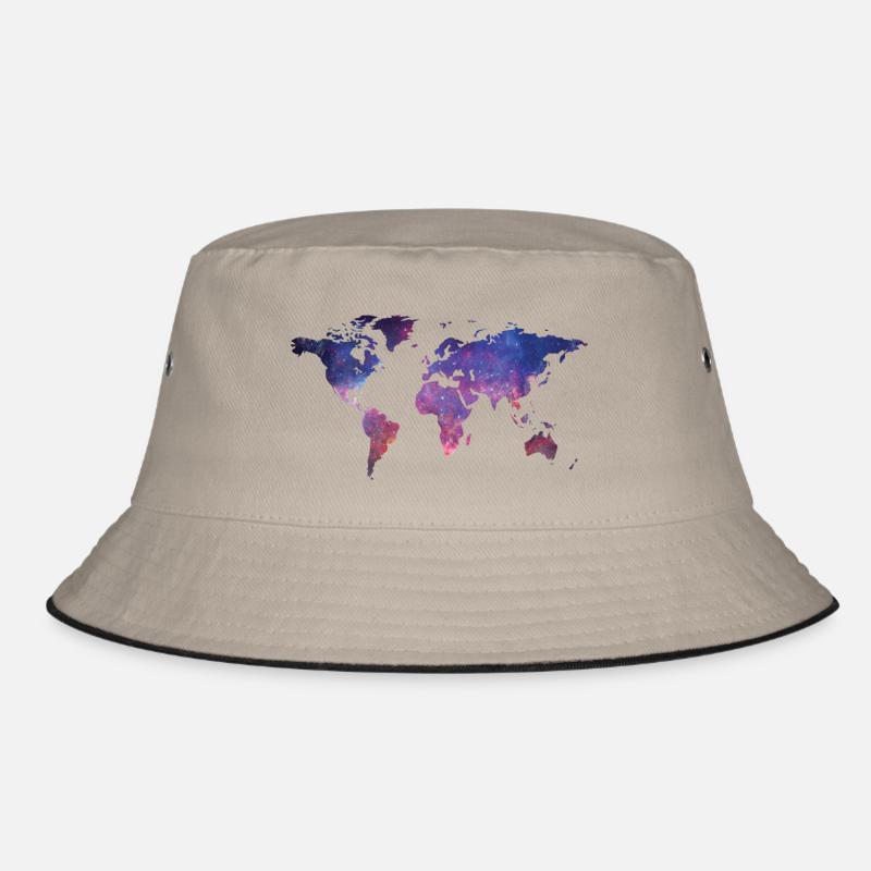 World Gift Continents Map Bucket Hat