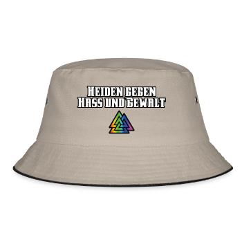 Heiden gegen Hass - Bucket Hat - Khaki/Schwarz - Vorne