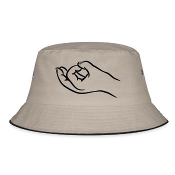 Hände arschloch loch - Bucket Hat - Khaki/Schwarz - Vorne