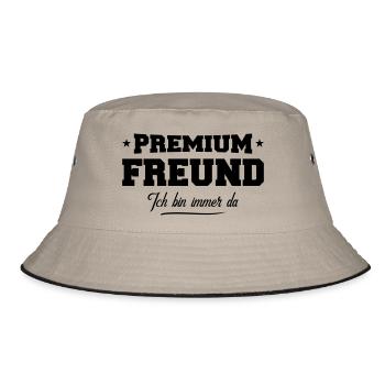 freund premium - Bucket Hat - Khaki/Schwarz - Vorne