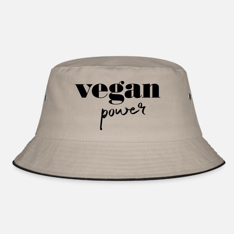 Vegan Power, Cool Typography, Slogan Quote Bucket Hat