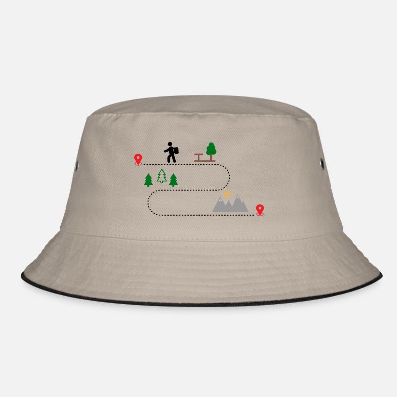 wandern - Bucket Hat - Khaki/Schwarz