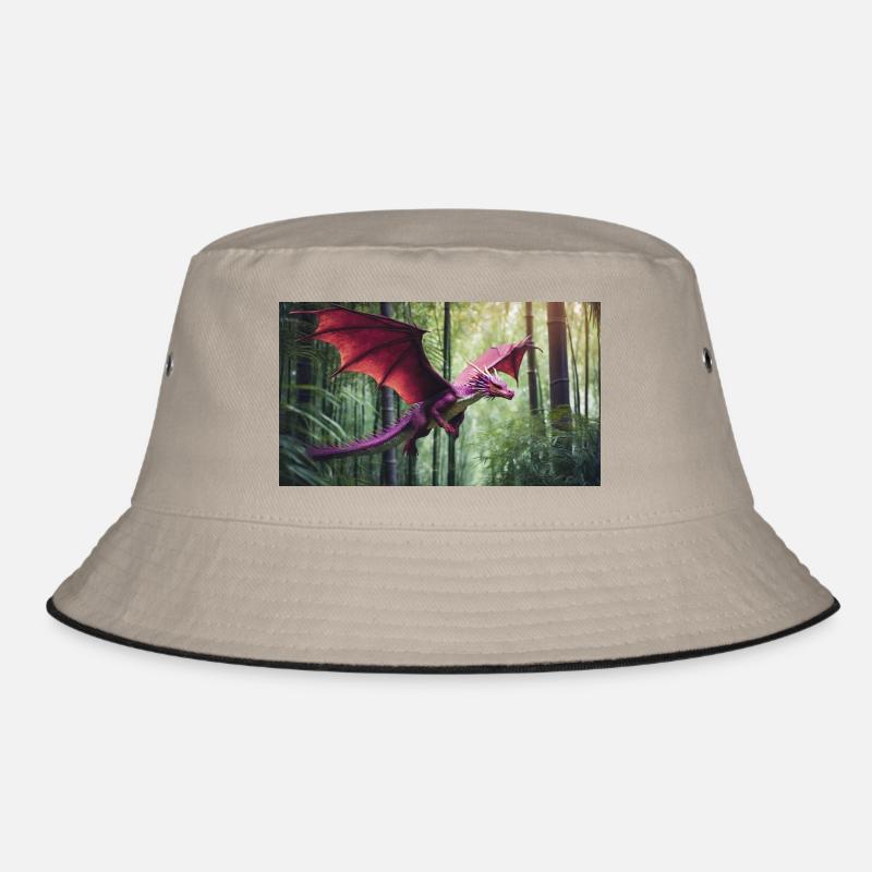 A realistic majestical green dragon is hunting Bucket Hat