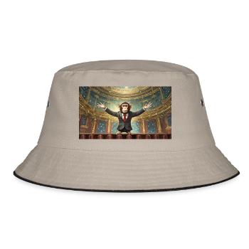 Pun ambiguous expression – Affentheater (farce) - Bucket Hat - khaki/black - Front