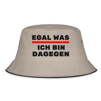 Egal was ich bin Dagegen Politik Gesellschafft - Bucket Hat - Khaki/Schwarz - Vorne