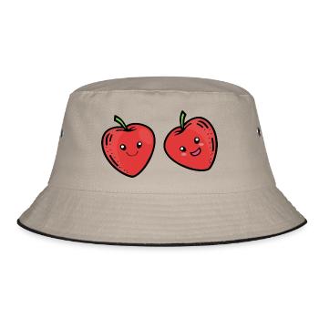 cherry friends - Bucket Hat - Khaki/Schwarz - Vorne