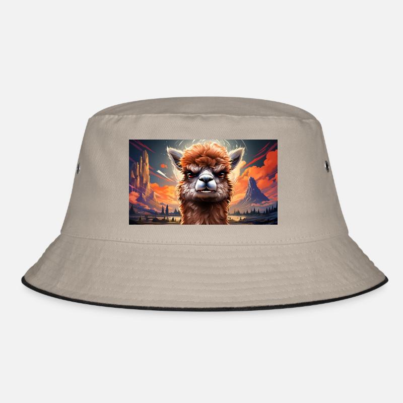 Cute grumpy grouchy animals - alpaca Bucket Hat