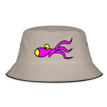 squid shirt - Bucket Hat - Khaki/Schwarz - Vorne