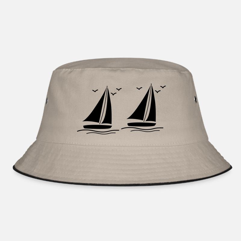 segelboote - Bucket Hat - Khaki/Schwarz