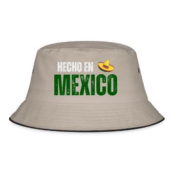 Hergestellt in Mexiko, mexikanischer Stolz - Bucket Hat - Khaki/Schwarz - Vorne