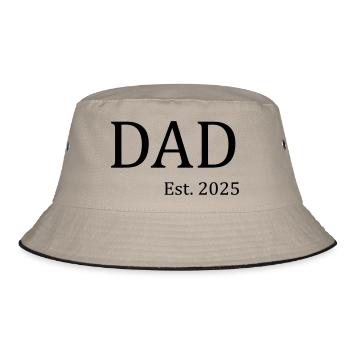 Dad Est 2025 - Bucket Hat - Khaki/Schwarz - Vorne