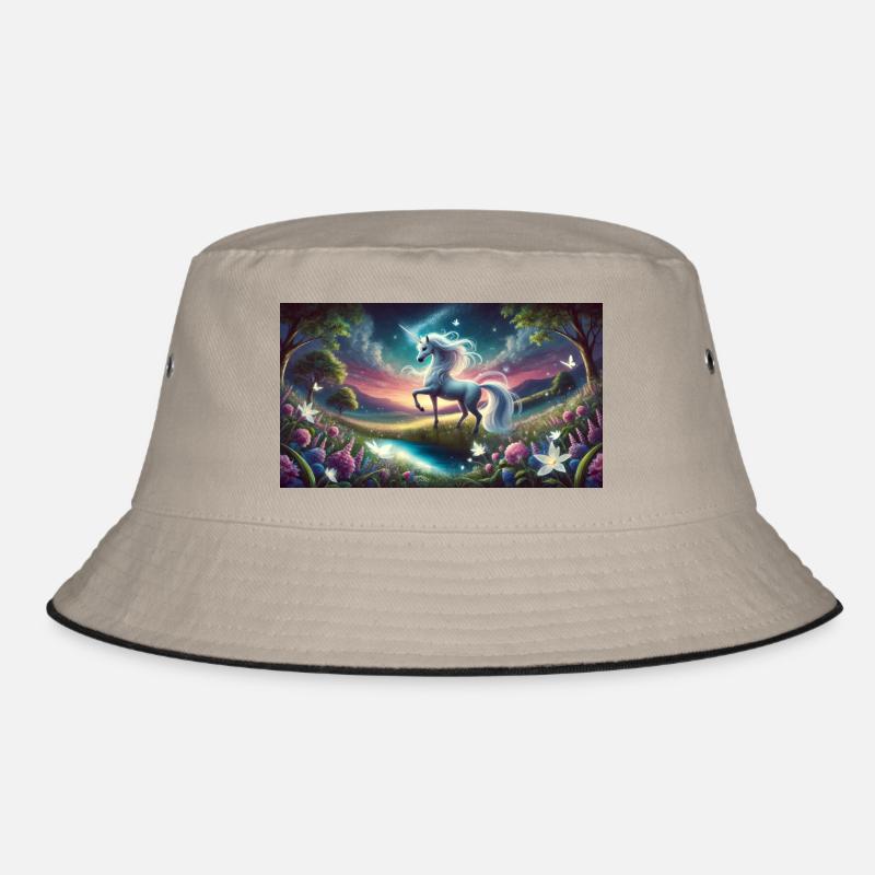 A mystical unicorn with Aurora Boreralis Bucket Hat