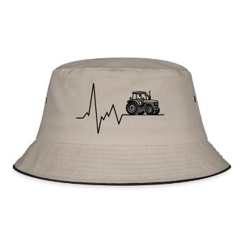 Herschlag Tractor Agriculture Farmer - Bucket Hat - khaki/black - Front